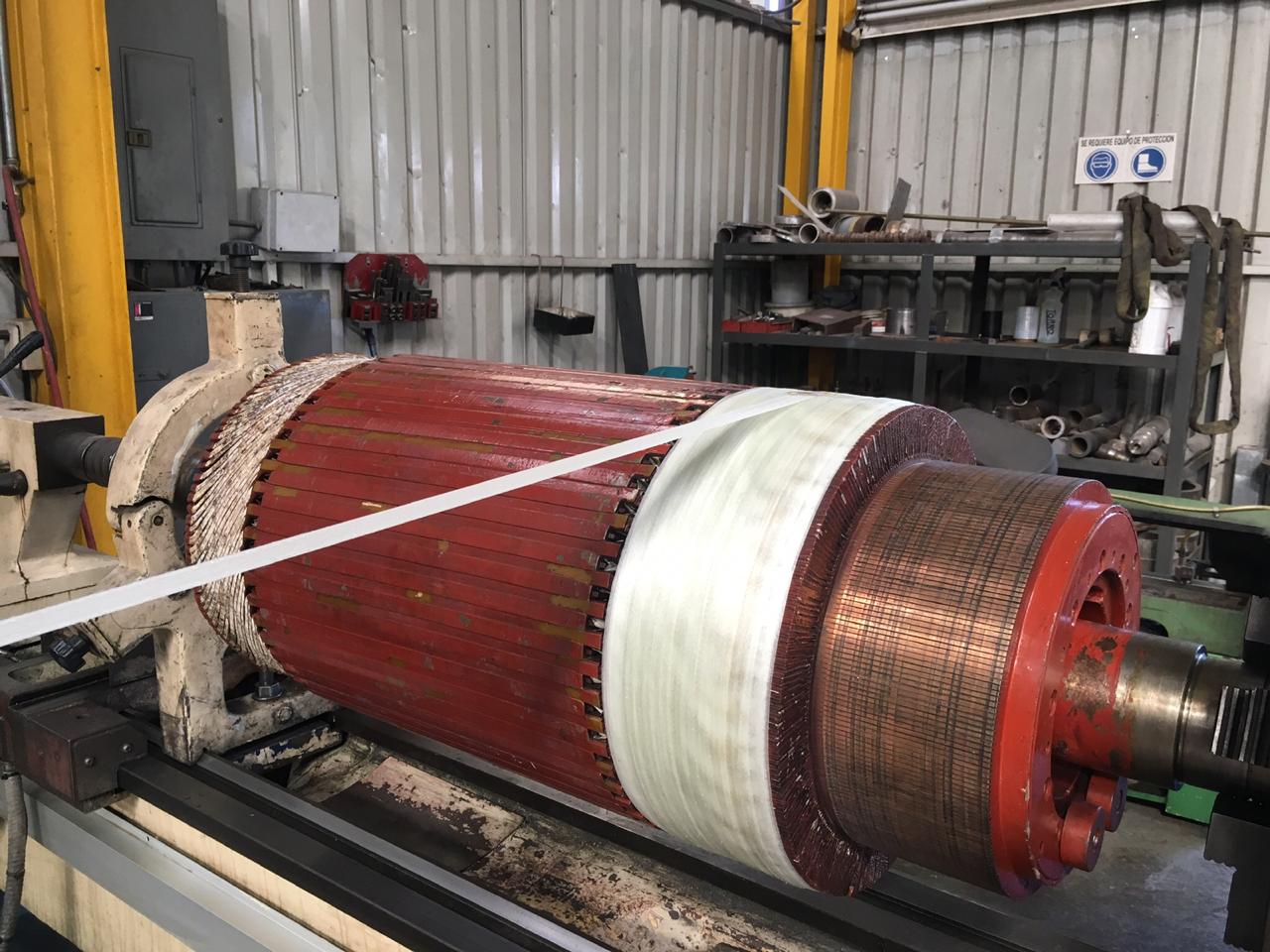 Nuestro proceso de Mantenimiento Mayor en Motores DC considera la extracción del Banding Tape en el rotor